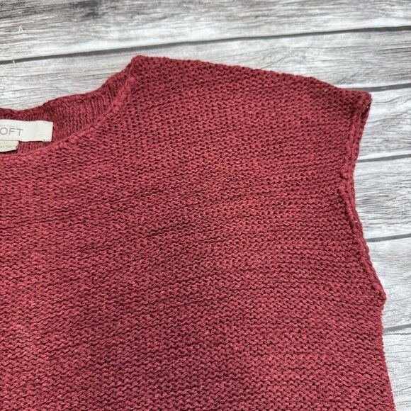 LOFT Women's Tank Top Sweater Blouse XS Extra Small Maroon Burgundy Wine Merlot - Picture 3 of 12